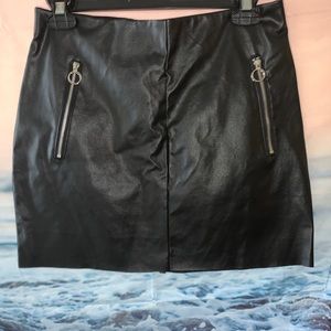Black leather skirt